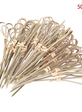 50Pcs Fruit Forks Beads Bamboo Cocktail Picks Food Sticks Di