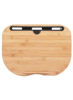 Portable Bamboo Laptop Table Pillow Lap Desk Bookshelf Tray