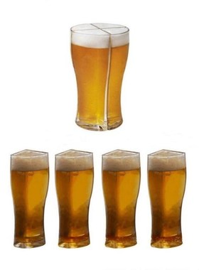 Scheidbare 4 Deel Grote Capaciteit Dikke Bier Mok Glazen Bek