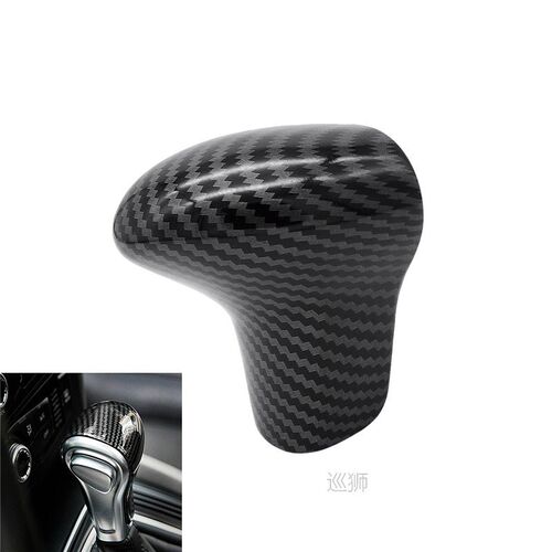 1pc Black Carbon Fiber Gear Shift Head Knob Cover Sticker Ca