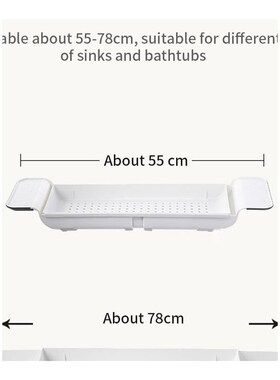 JSHFO Extendable Bathroom Shelf Bathtub Tray Shower Caddy Ba