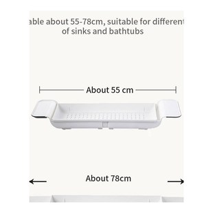 JSHFO Extendable Bathroom Shelf Bathtub Tray Shower Caddy Ba