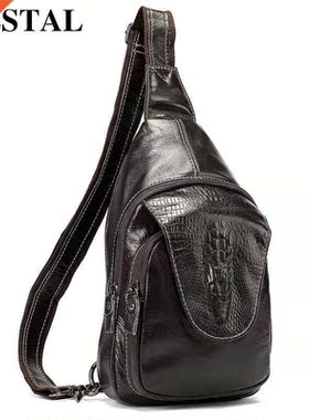 WESTL Genuine Lether Bg men's chest bgs mle Sling Bg