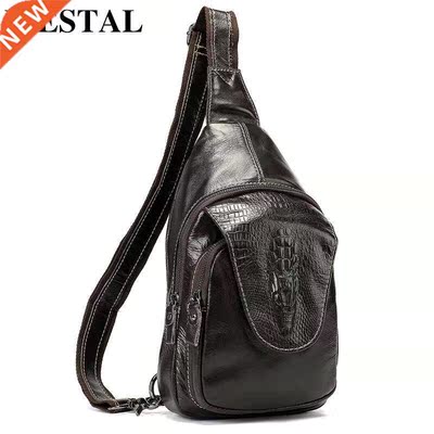 WESTL Genuine Lether Bg men's chest bgs mle Sling Bg