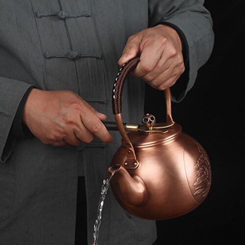 1600ML Antique Pure Copper Teapot Health Boiling Water Pot H