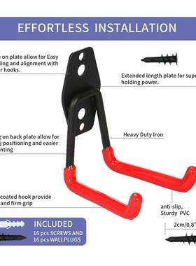 8-Pack Double Hooks Orange Heavy Duty Garage Organizer Wareh