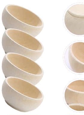 4pcs Multi-use Small Wooden Bowls DIY Wooden Cutlery for