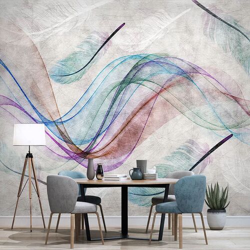 Custom 3D Wallpaper Murals Nordic Poster Abstract Striped Fe