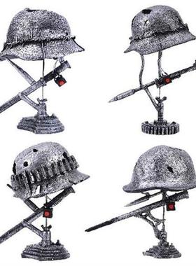 War Relics Lamps Made of Helmet Bayonet Resin Ornaments