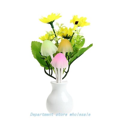 Sensor Night Light Sunflower Flower LED Lamp US Plug 220V Ro