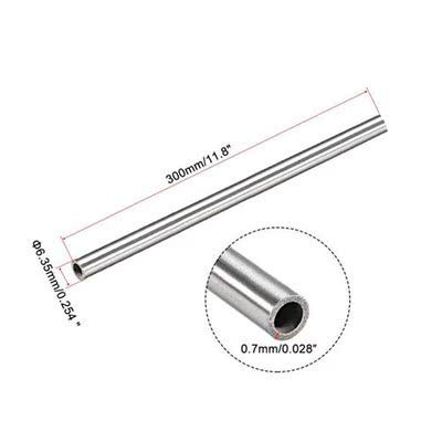 4Pcs 304 Stainless Steel Capillary Tube Tubing 4.95mm ID 6.3