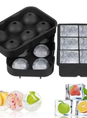 1pc Large Size 6 Cell Ice Ball Mold Silicone Ice Cube Trays
