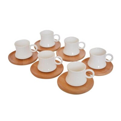 Traditional Turkish Coffee Cup Boxed Set with 6 Cups and 6
