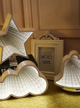 Creative LED 3D Night Light Cloud unnel Shape Child Room Bed