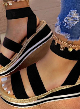 Summer Sandals Women Wedges Platform Hemp Shoes Ladies Candy