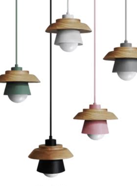 Nordic LED Wood Pendant Lights for Living Room Bedroom Dinin