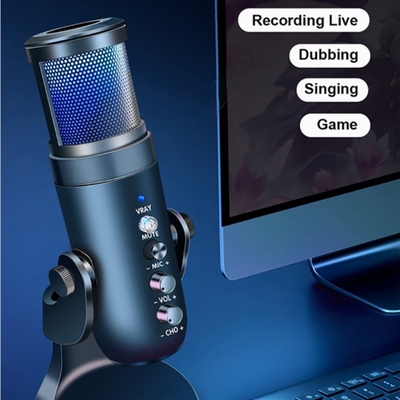Adjustable USB Microphone USB Gaming Mic with RGB Lighting N