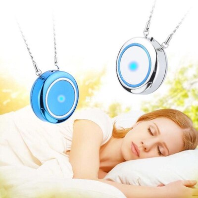 Portable USB Rechargeable Wearable Air Purifier Necklace Min