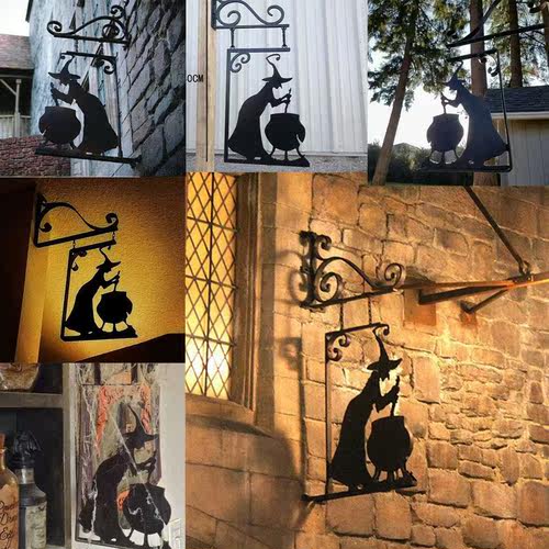 Witch Boiler Silhouette Metal Pendant Leaky Cauldron Metal