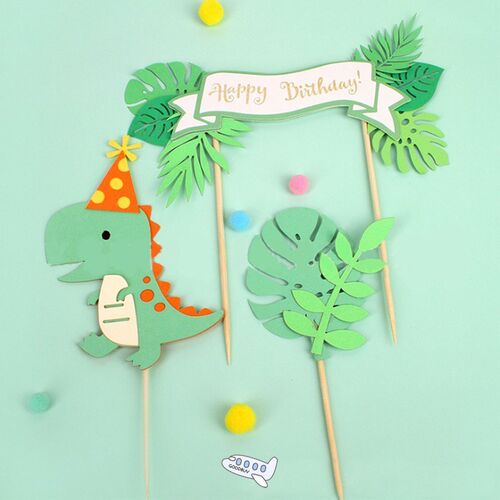 Dinosaur Happy Birthday Party Cake Toppers Dino Jungle Safar