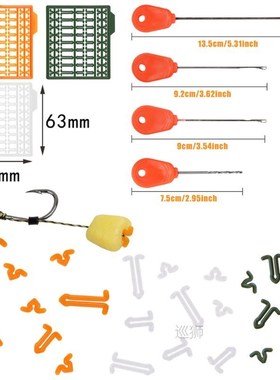 26Pcs/Set Carp Fishing hooks Rigs Set Including Barbed Carp
