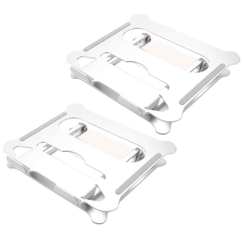 2X Laptop Stand, Silver Aluminum Office Laptop Lift Stand Fo
