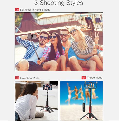 BlitzWolf BW-BS10 Portable bluetooth Selfie Stick with Tripo