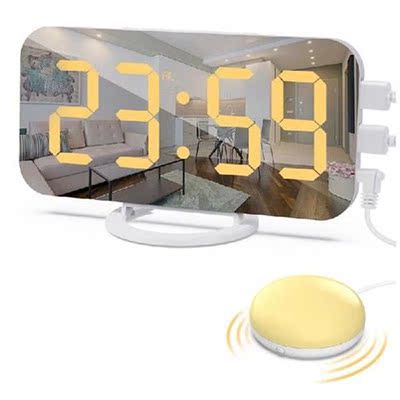USB Charger With Adjustable LED Light Snooze Alarm For
