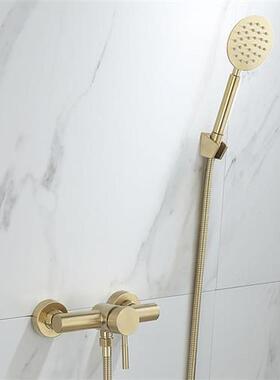 Bathroom Shower Faucet Set Wall Mounted Brushed Gold Shower