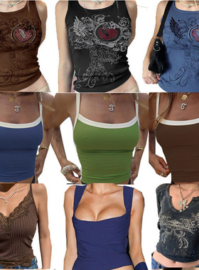 2022 Vintage Clothes Y2k Corset Crop Top Trashy Cyber Baby T