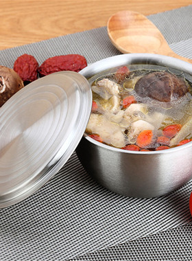 304 stainless steel stew bowl cover soup ramen noodle bowl