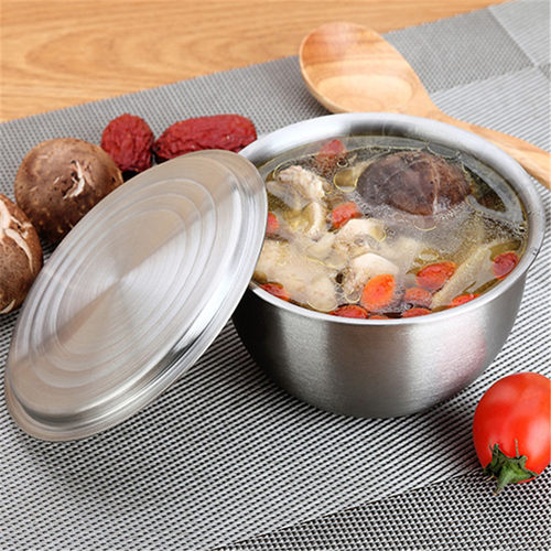 304 stainless steel stew bowl cover soup ramen noodle bowl