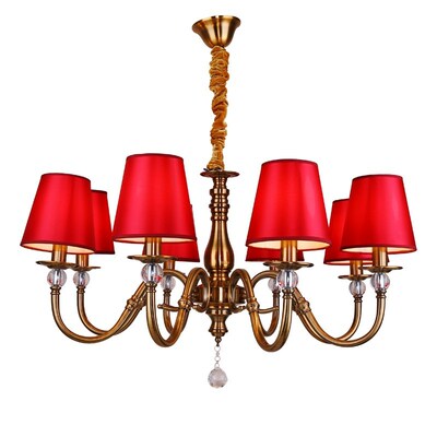 Fashion Chandelier Red Fabric Shade lustres de cristal Weddi