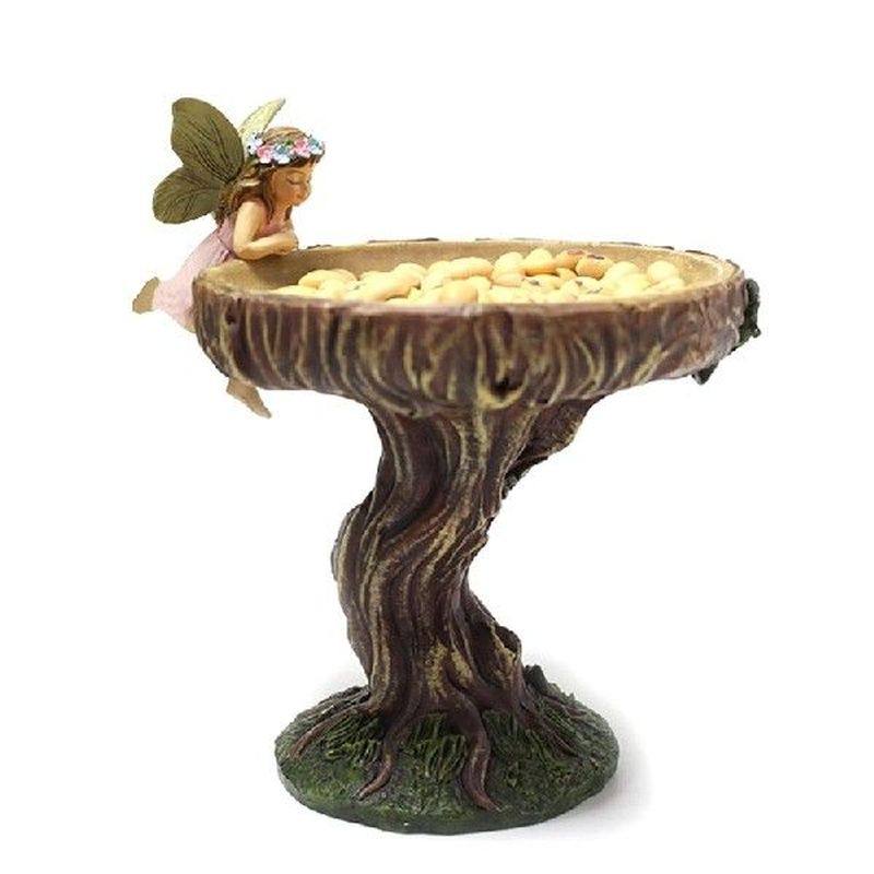 Angel Girl Garden Resin Art Fairy Statue Bird Feeder Yard图片