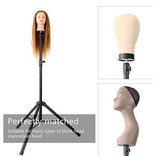 Wig Mannequin Head   Tripod Doll Stand Cosmetology Practice
