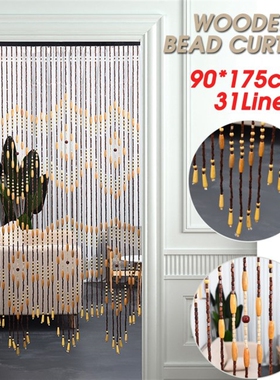 Irregular Shaped 31 Line Wooden Beads Curtain 90x175cm 6 Plu
