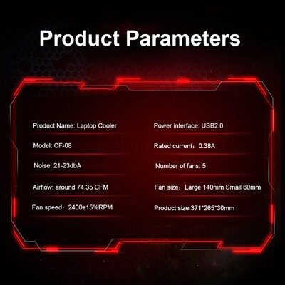 5 LED fans Laptop Cooler Cooling Pad USB 2.0 Cooler Laptop S