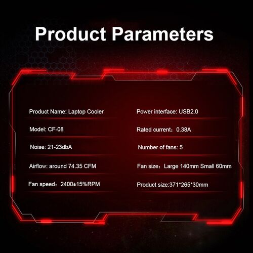 5 LED fans Laptop Cooler Cooling Pad USB 2.0 Cooler Laptop S