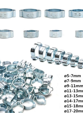 10Pcs/set 5-20mm Hose Clamp Double Ears Clamp Worm Drive Fue