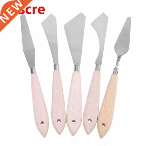 5 Pcs Painting Knife Spatula Palette Knife Wood Handle and M