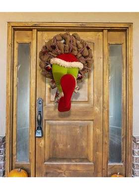 Christmas Thief Stole Christmas Burlap Wreath Christmas Deco
