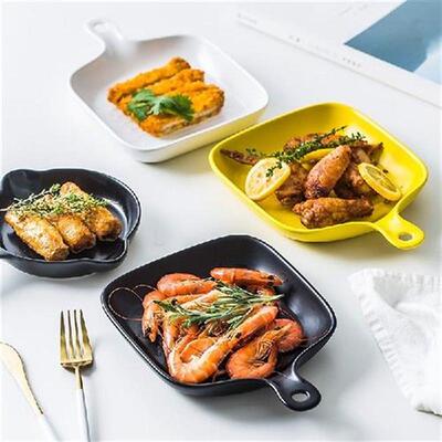Ceramic Plates With Handle Square Baking Dish Salad Plate