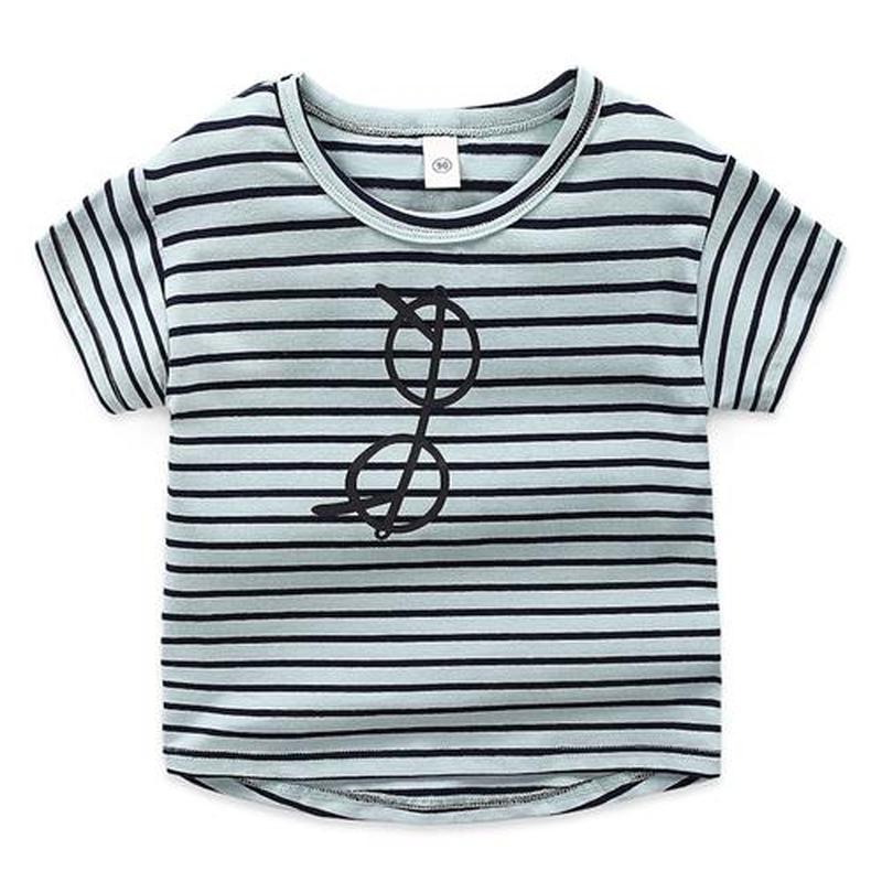 High quality 2022 kids T-shirt Summer boys girls stripe Prin