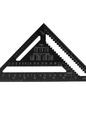 12Inch Aluminum Alloy Metric Triangle Ruler Angle Protractor