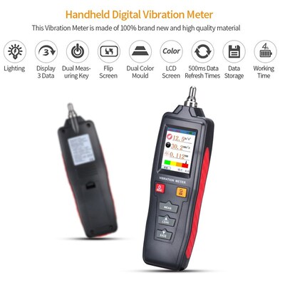 Digital Vibrometer Vibration Meter Vibroscope Portable Handh