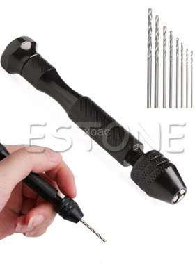 1Set  Aluminum Hand Drill Keyless Chuck   10pcs Twist Dr