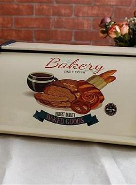 Vintage Metal Bread Box Household Snack Storage Box Kitchen