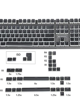PBT Double Shot Shine Through ANSI ISO Pudding Keyset  MX Me