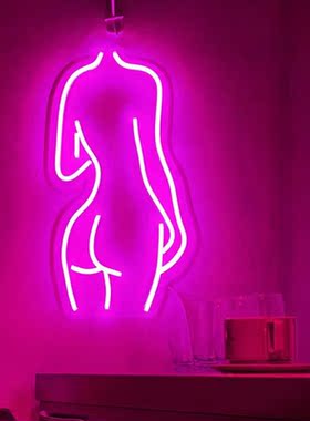 Acrylic Lady Led Neon Sign Lights Wall Hanging Bar Pub Decor