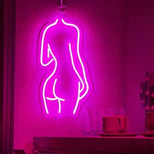 Acrylic Lady Led Neon Sign Lights Wall Hanging Bar Pub Decor